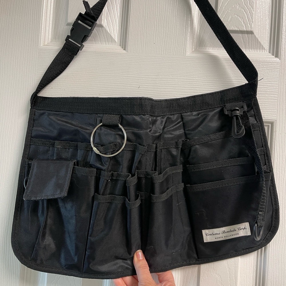 Black Costumer/Cosmetic Apron,  with Durable Fabric and Adjustable Strap